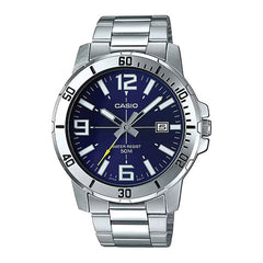 Casio Analog Watch – Blue Dial & Stainless-Steel Bracelet | MTP-VD01D-2BVUDF