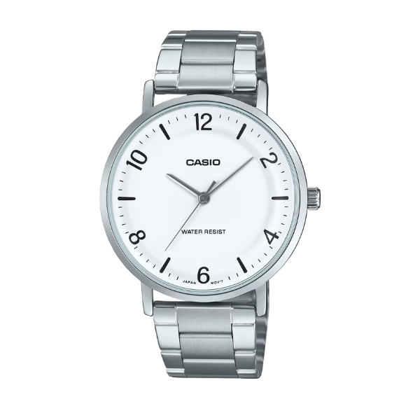 Casio Men 3-Hand Watch - White / Silver | MTP-VT03D-7BDF