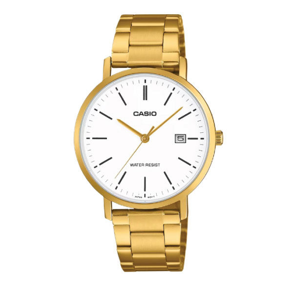 Casio Men 3-Hand Watch - Gold Plated / White | MTP-VT05G-7EDF MTP-VT05G-1EDF