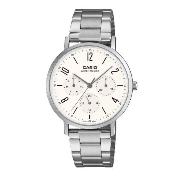 Casio Men 3-Hand Watch - Silver / White | MTP-VT06D-7BDF