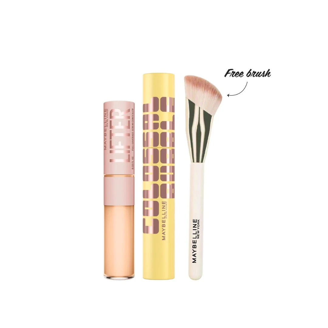Maybelline New York Lifter Serum Concealer & Colossal Bubble Mascara Bundle with Free Tilted Brush - 20% Off