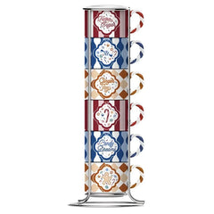 Bialetti Set of 6 Stackable Coffee Cups - Candy Land | Ncandy0040