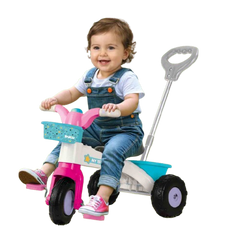 Dolu Kids Tricycle with Parent Handle Pink Blue | 2567