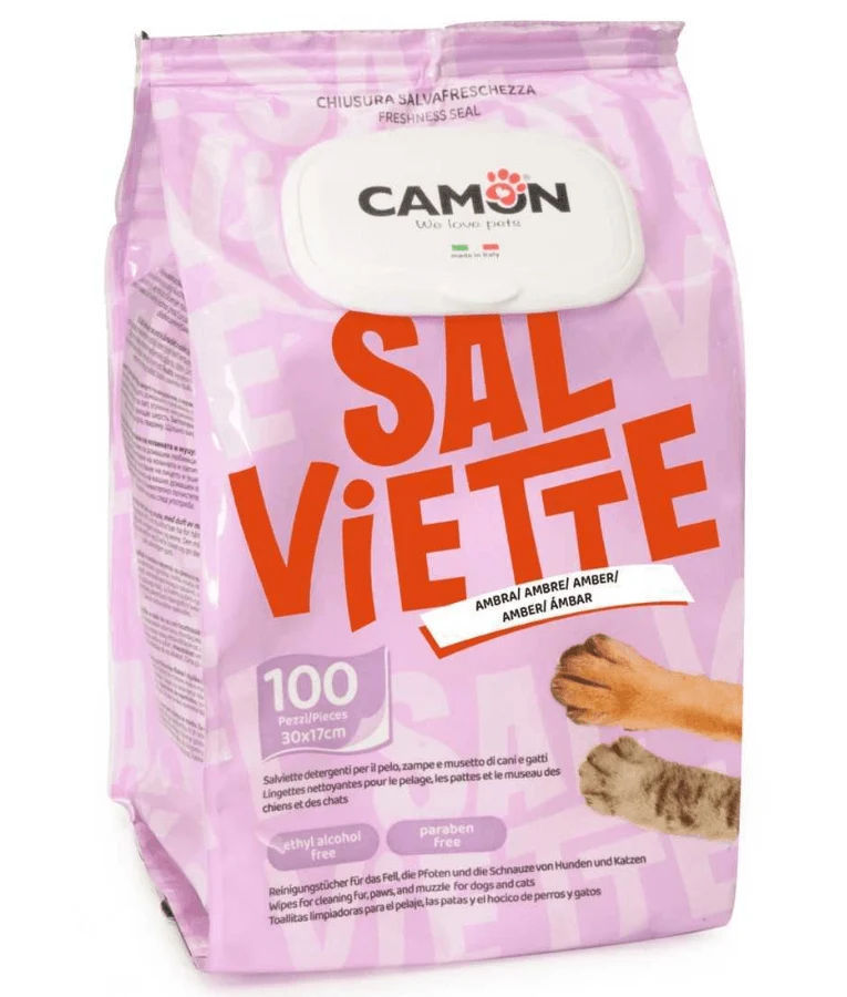 Camon Amber Cleaning Wipes for Pets 100pcs | LA008