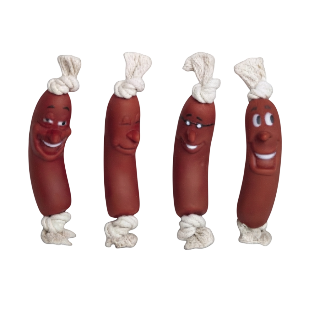 Nobby Vinyl Sausages "Classic" on a Rope Dog Toy | 6120165