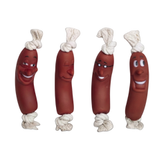 Nobby Vinyl Sausages "Classic" on a Rope Dog Toy | 6120165