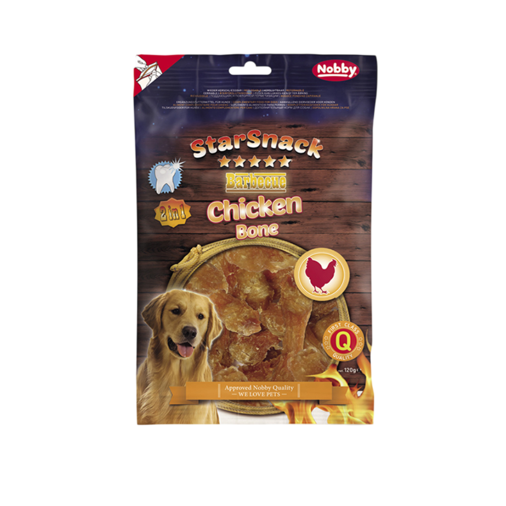 Nobby StarSnack BBQ Chicken Bone Dog Treats 120g | 50663