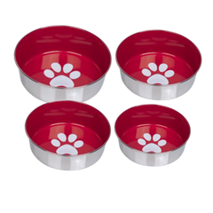 Nobby Stainless Steel Bowl Heavy Paw Anti-Slip Red | 73469