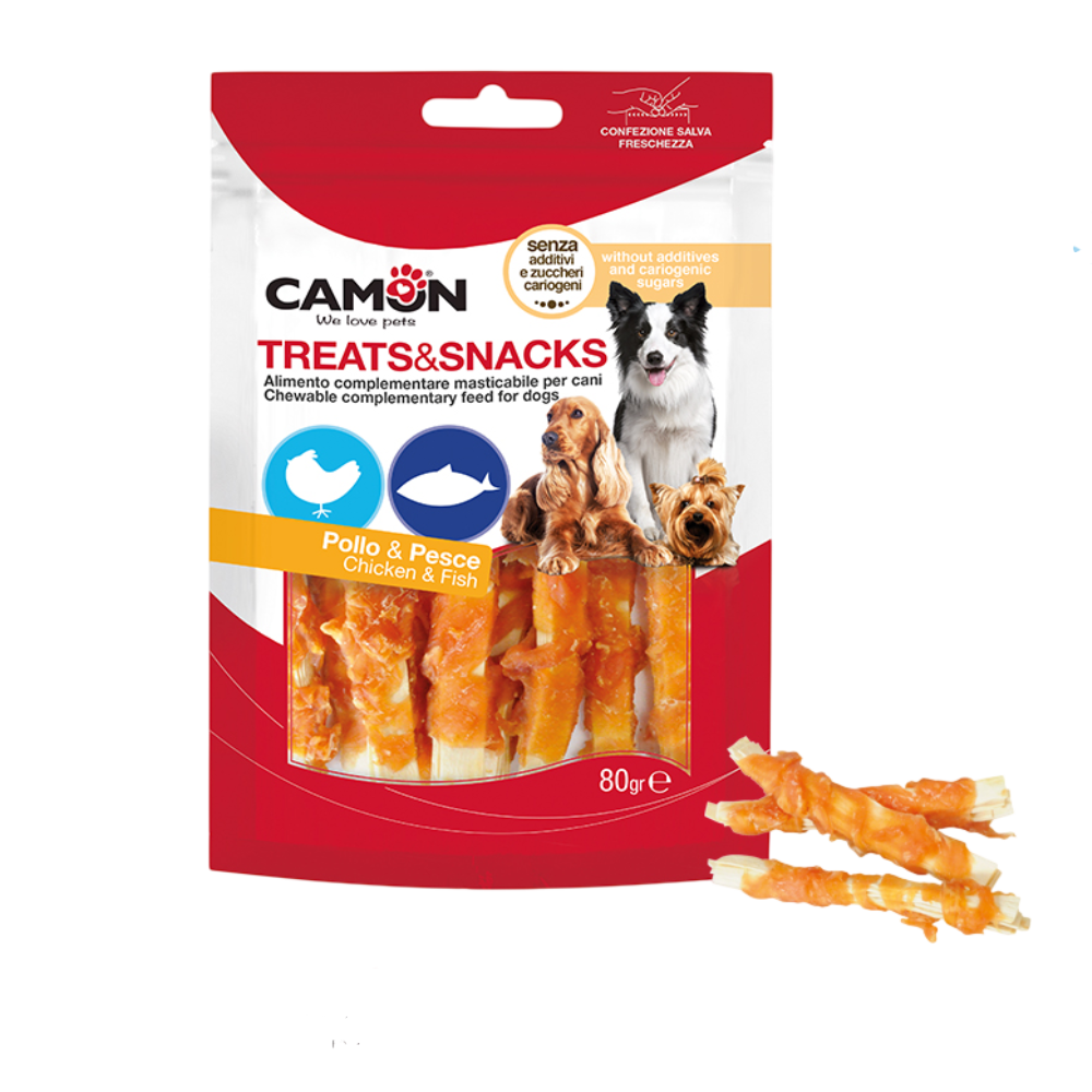 Camon Chicken & Pollock Fish Dog Treats 80g | AAE026