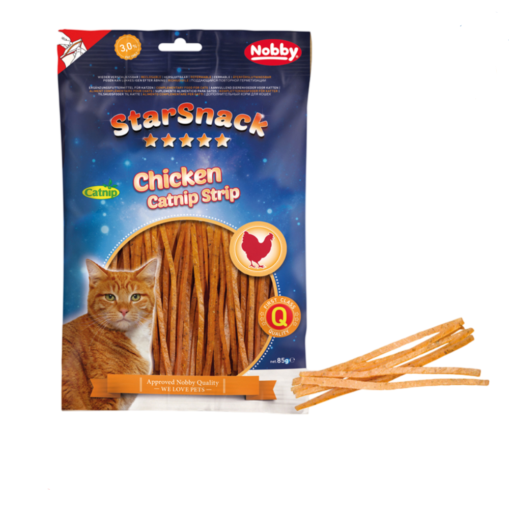 Nobby StarSnack Chicken Catnip Strip Cat Treats 85g | 50401