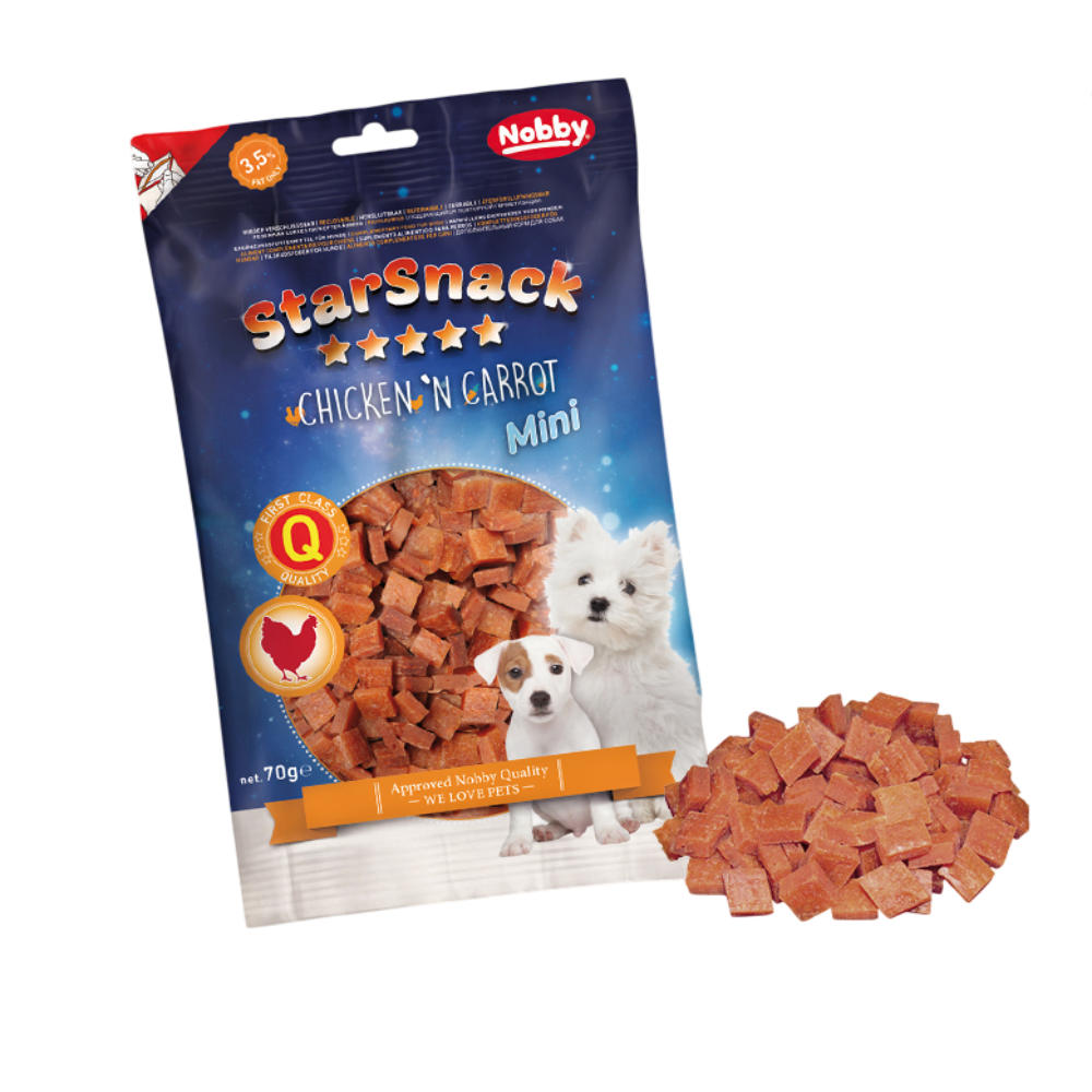Nobby StarSnack Chicken Heart Mini Dog Treats 70g | 70142