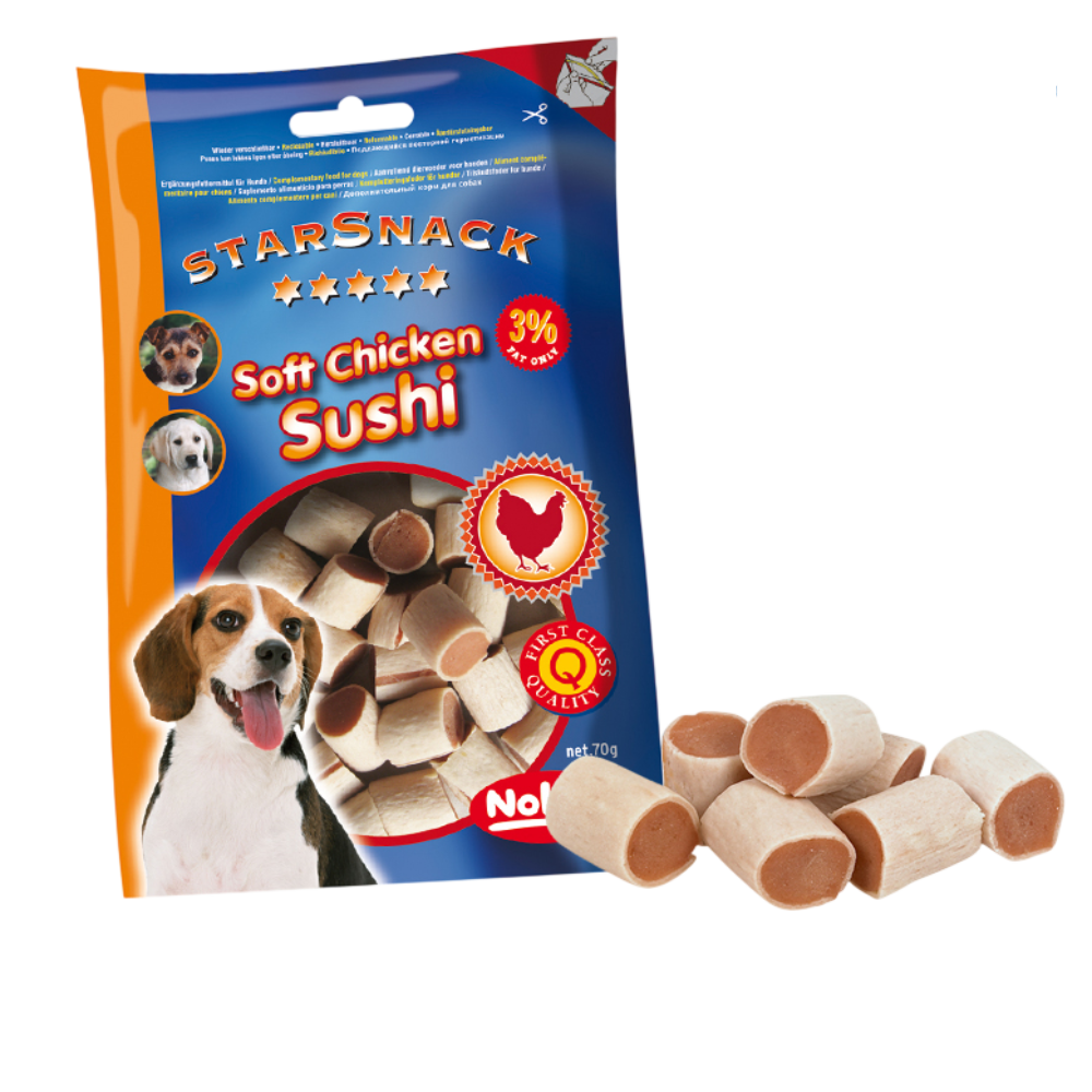 Nobby StarSnack Soft Chicken Sushi Dog Treats 70g | 70067