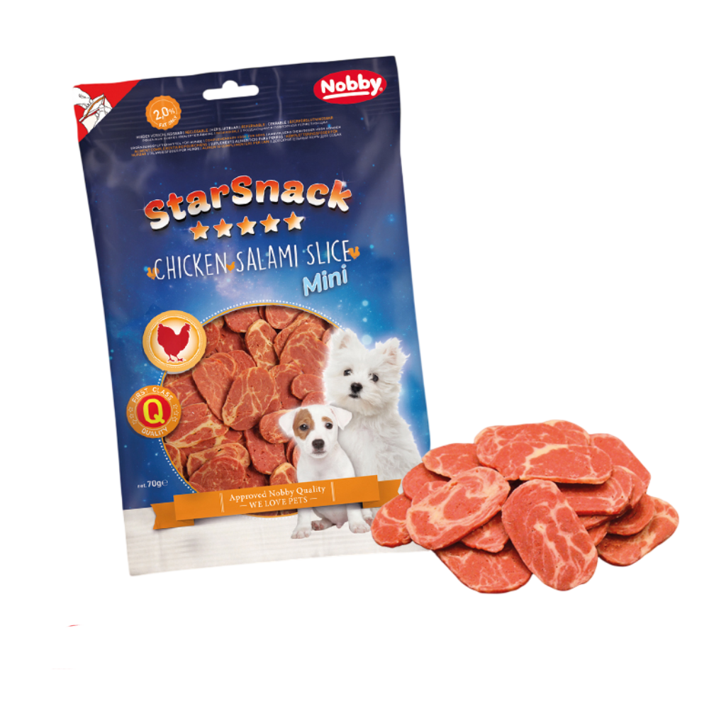 Nobby StarSnack Mini Chicken Salami Slices 70g | 50421