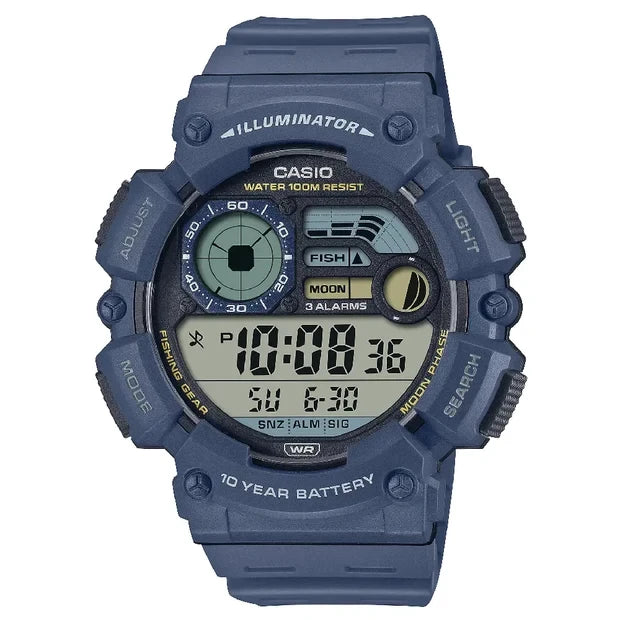 Casio Digital Watch – Blue Case, Black Display & Blue Resin Strap | WS-1500H-2AVDF