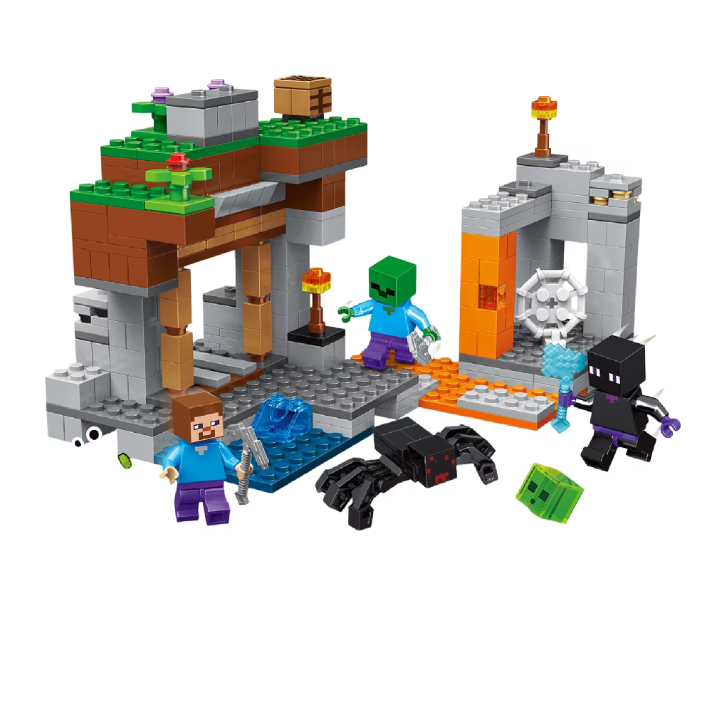 Minecraft-Inspired Cave Adventure Building Blocks Set | 497210