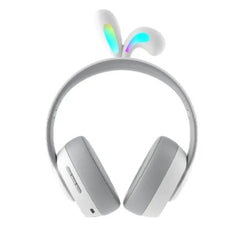Porodo Kids Wireless Headphone Rabbit Ears LED Lights, Gray  | PD-STKNCRE-GY