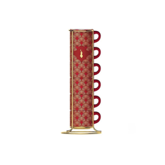 Bialetti Deco Glamour Red Stackable Espresso Cups Set of 6 | 2022037