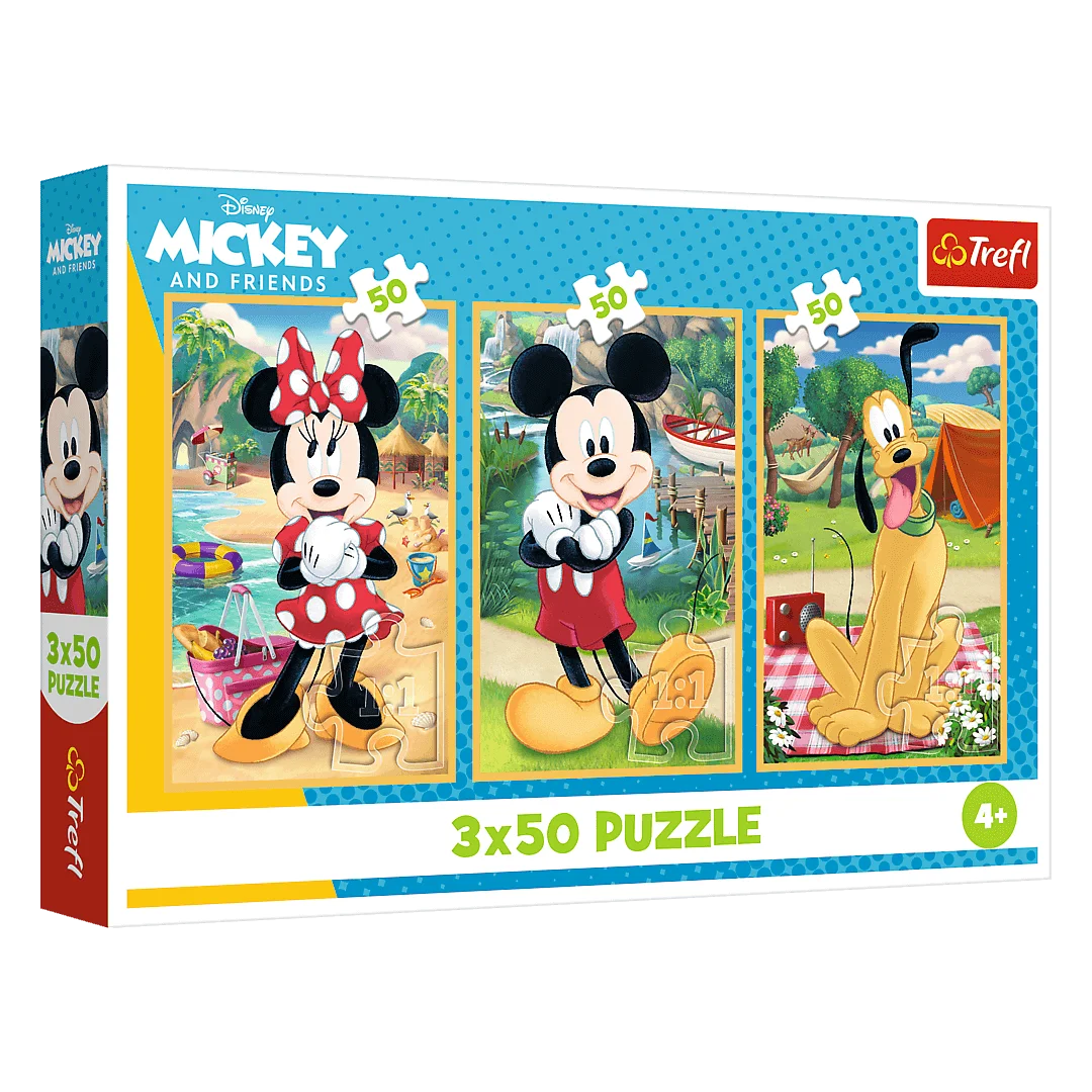 Trefl Mickey Mouse on Holiday 3x50-Piece Puzzle | 34881