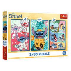 Trefl Stitch’s World 3x80-Piece Puzzle | 34885