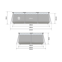 Jilong Avenli Rectangular Grey Frame Pool 300x207x65cm