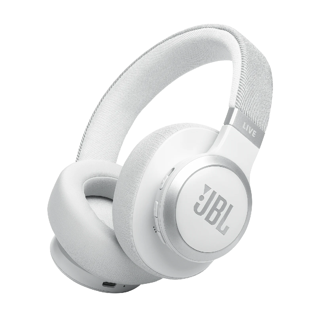 سماعات رأس لاسلكية بخاصية إلغاء الضوضاء JBL Live 770NC - أبيض | JBL-HS-LV770-WT