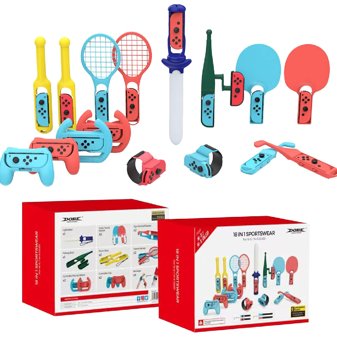 DOBE 18 in 1 Sport Game Accessories for Nintendo Switch / Switch OLED Joy-Con | TNS-2125