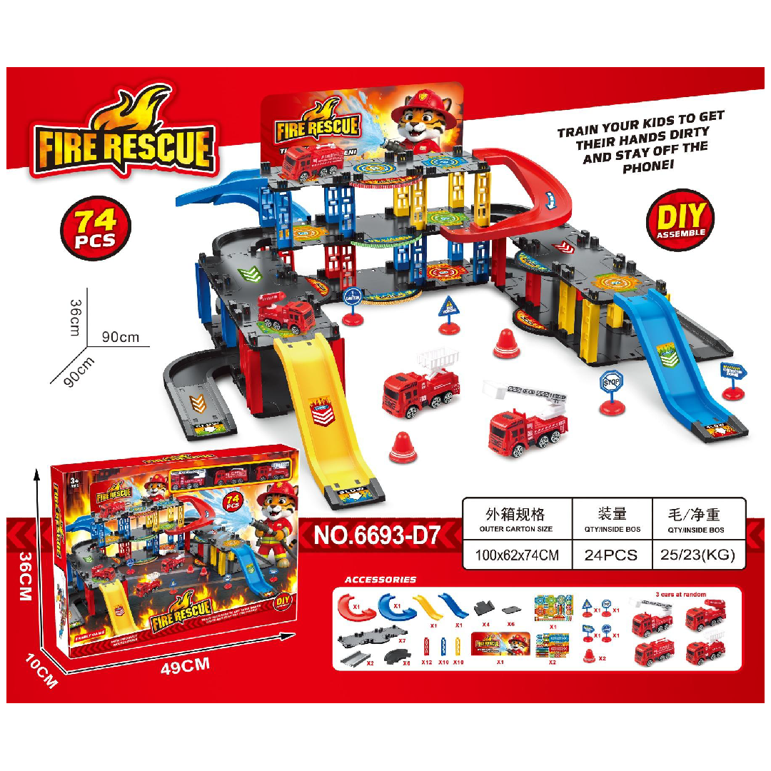 Fire Rescue Parking Garage 74 Pieces | 6693-D7