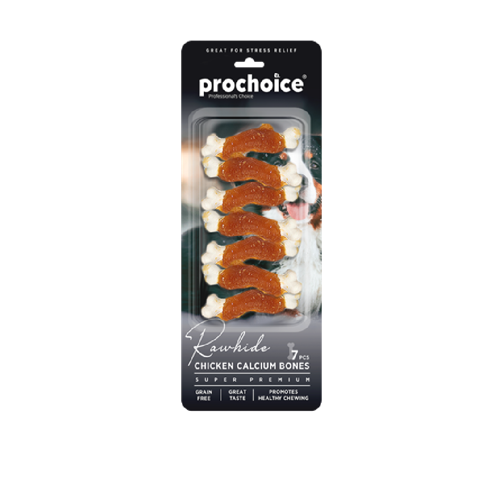 ProChoice Rawhide Chicken Calcium Bones Dog Treats 7 pcs | P7016