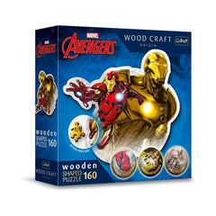 Trefl Brave Iron Man Disney Marvel Heroes 160-Piece Wooden Shaped Puzzle | 20183