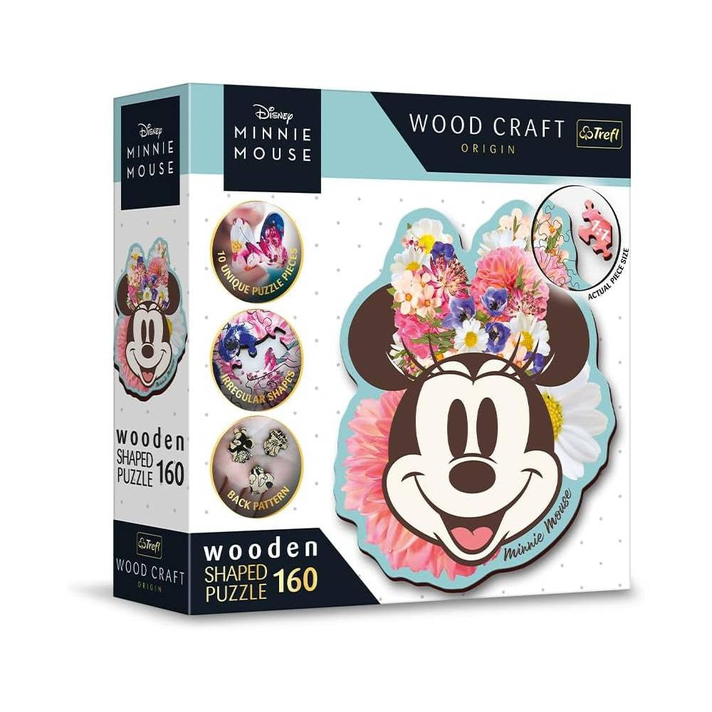 Trefl Stylish Minnie Mouse Disney Mickey Mouse and Friends 160-Piece Wooden Shaped Puzzle | 20193