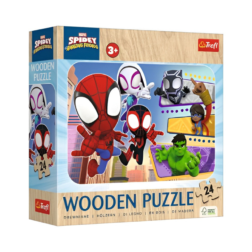 Trefl Brave Spidey and Friends 24-Piece Wooden Puzzle | 20274
