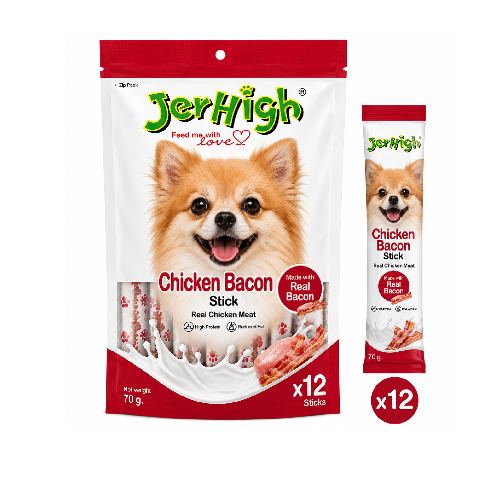 JerHigh Chicken Bacon Dog Treats 70 g x12 | 911114