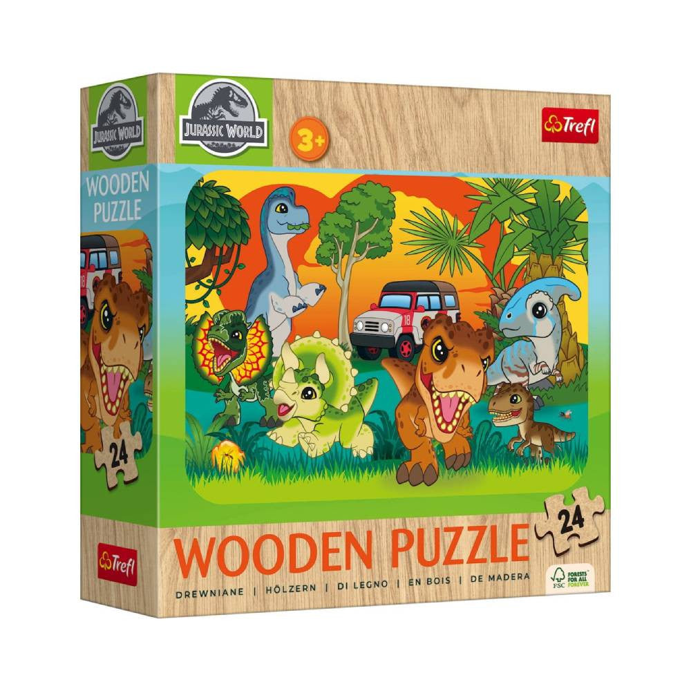 Trefl Meet the Dinosaurs 24-Piece Wooden Puzzle | 20276
