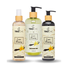 TROCHIC Love Blooms Vanilla Body Lotion, Shower Gel & Fragrance Mist Set