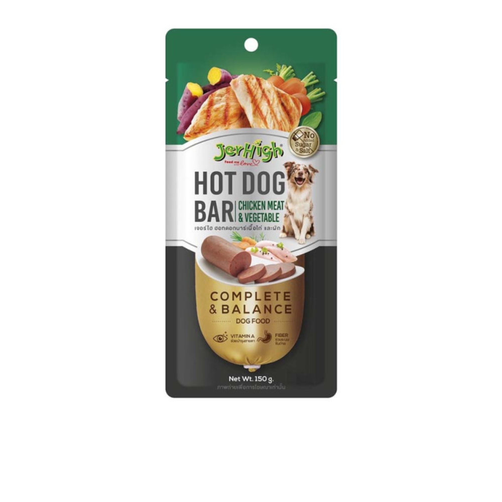 Jerhigh Hotdog Bar Chicken & Vegetable Dog Treats 150 g | 941241