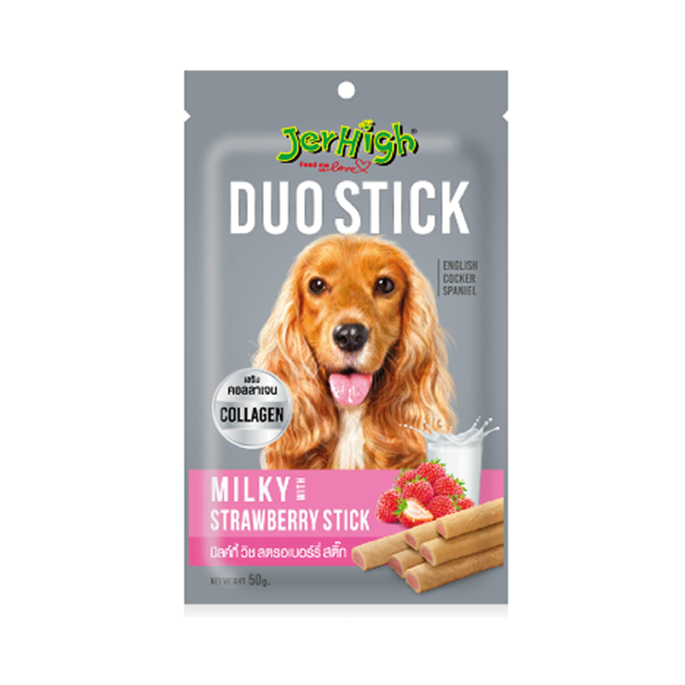 Jerhigh Duo Milky Strawberry Dog Treats 50 g x1 | 453348