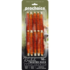ProChoice Rawhide Twisted Duck Dog Treats 10 pcs | P7006