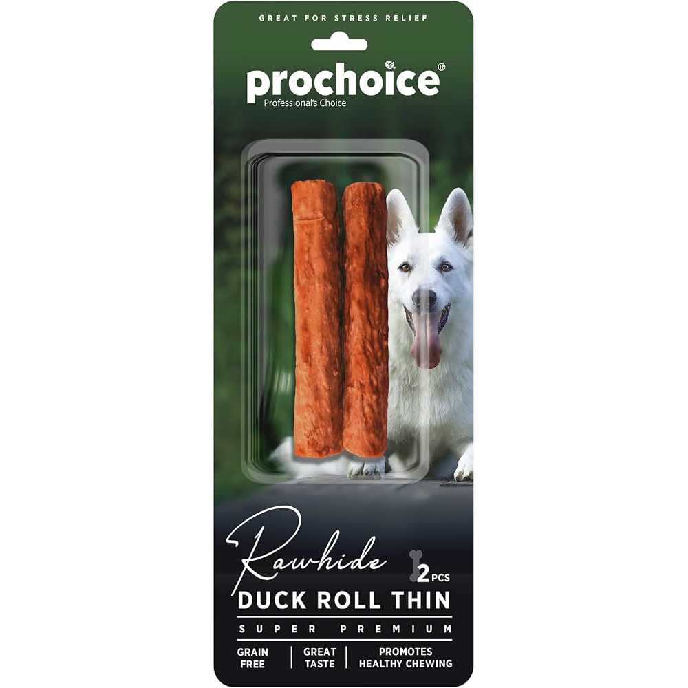 ProChoice Rawhide Duck Roll Thin Dog Treats 2 pcs | P7008