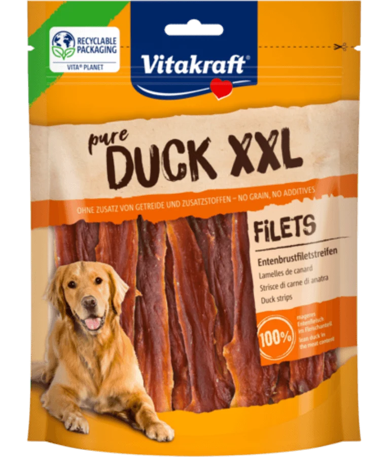 Vitakraft Pure Duck XXL Fillets High-Protein Dog Treat - 250g