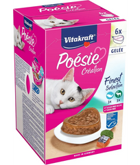 Vitakraft Poésie Création Multipack Adult Cat Wet Food - Salmon & Spinach / Game & Cranberry 510g | 35086