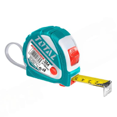 TOTAL STEEL MEASURING TAPE 3m X 16mm METRIC  متر مـلبس كوتشوك Total