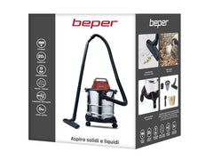Beper Wet And Dry Vacuum Cleaner Capacity Of 20L, 1000W, 5M Cable, 2-In-1 Crevice Nozzle, Paper Bag | BEP-P202ASP300