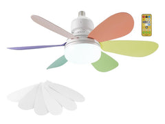 Beper Ceiling Fan, 40W, Lighting & Ventilation with Interchangeable Design, 2 Sets of Blades, 3 Speeds, Remote Control | P206VEN610