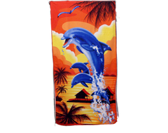 Tropical Sunset Dolphin Beach Towel | AL-42285-90