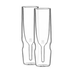 MasterPro Set 2pcs Double Wall Borosilicate Flute Glass Barware Mixology 190ml | BGMP-20205
