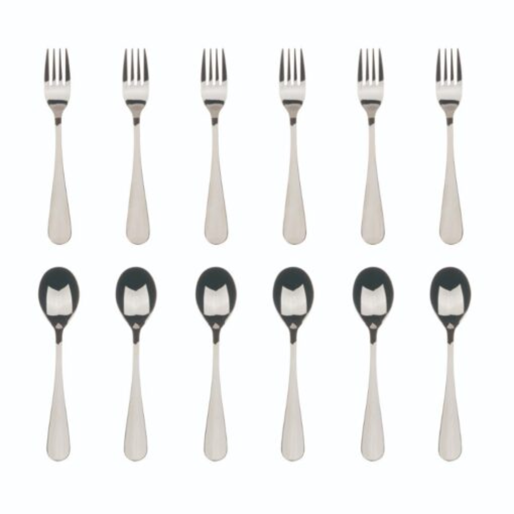 Bergner 12-Piece Cutlery Set In Stainless Steel Munich Silver | BG-5138-SL