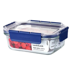 LocknLock Topclass Square Leak Proof Heat Resistant Glass Food Storage Container 630ML | LLBG428