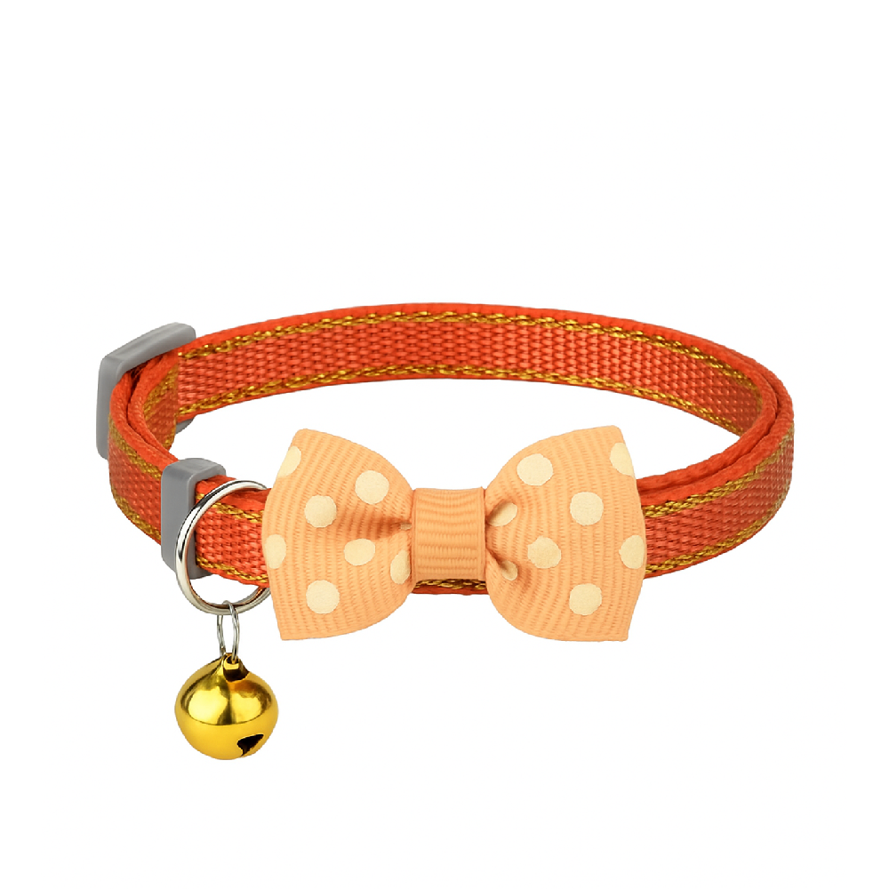 Cat Collar with Bow - Adjustable Safety Collar with Bell for Cats & Kittens (1 Piece)