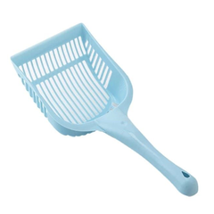 Cat Litter Shovel - Durable Plastic Scoop with Handle for Easy Cleaning - Blue