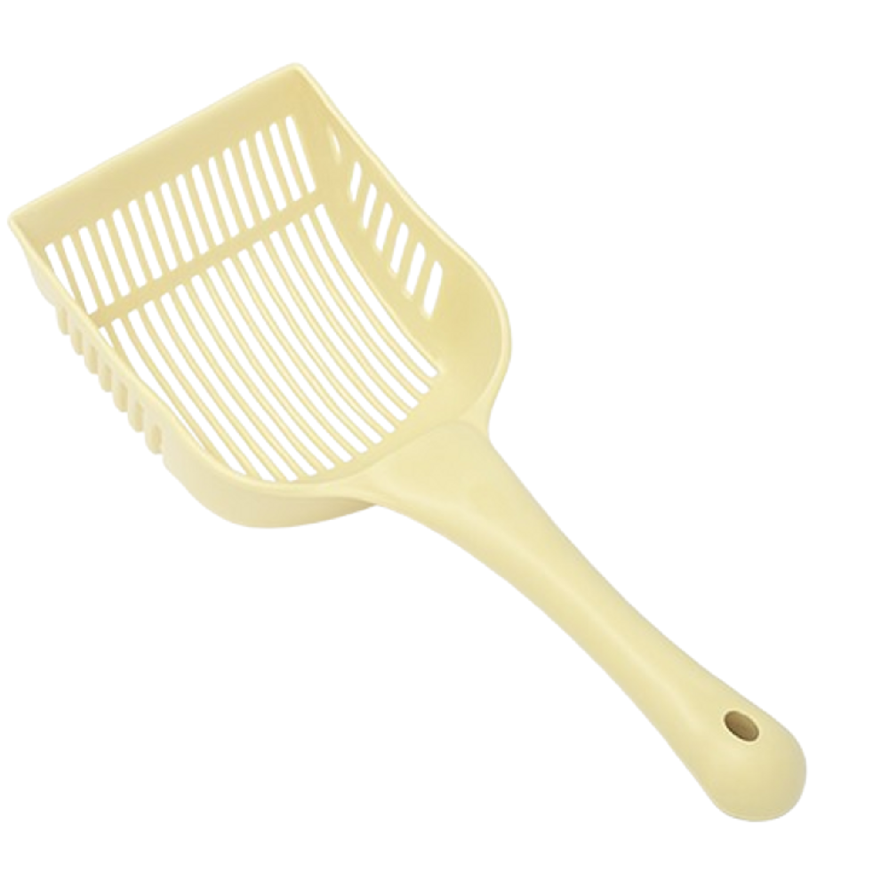 Cat Litter Shovel - Durable Plastic Scoop with Handle for Easy Cleaning - khaki